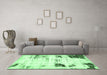 Machine Washable Oriental Emerald Green Modern Area Rugs in a Living Room,, wshabs5604emgrn