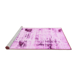 Sideview of Machine Washable Oriental Pink Modern Rug, wshabs5604pnk