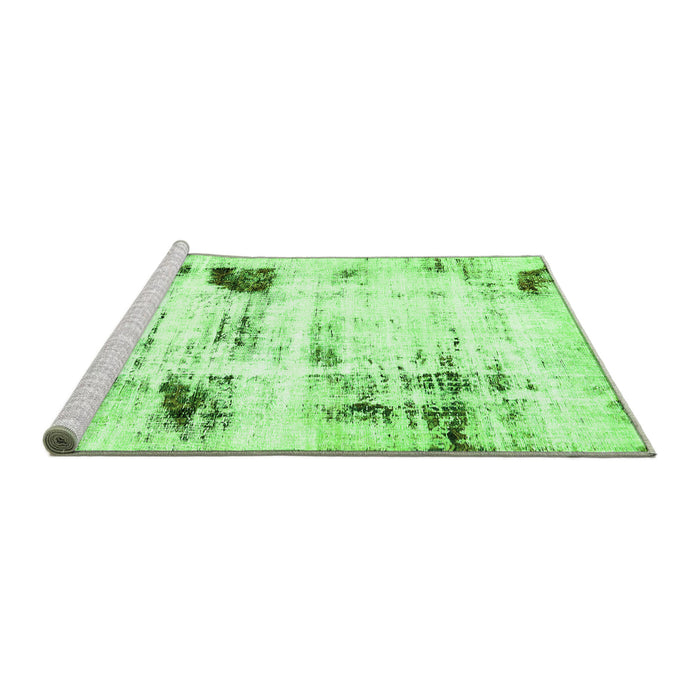Sideview of Machine Washable Oriental Green Modern Area Rugs, wshabs5604grn
