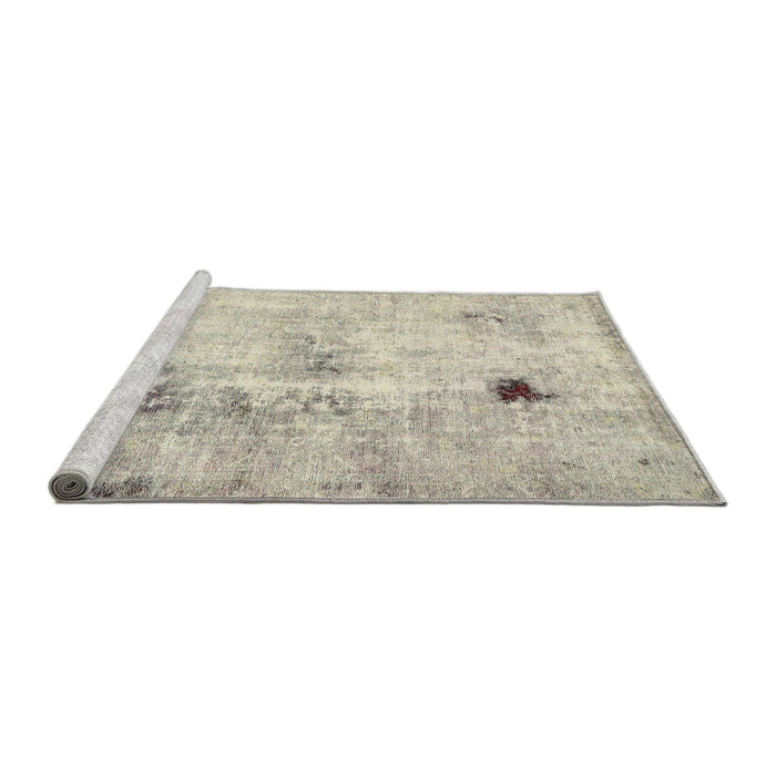 Sideview of Machine Washable Abstract Tan Brown Gold Rug, wshabs5605