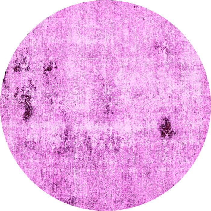 Round Solid Pink Modern Rug, abs5605pnk