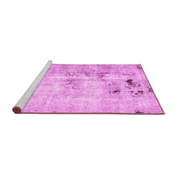 Sideview of Machine Washable Solid Pink Modern Rug, wshabs5605pnk
