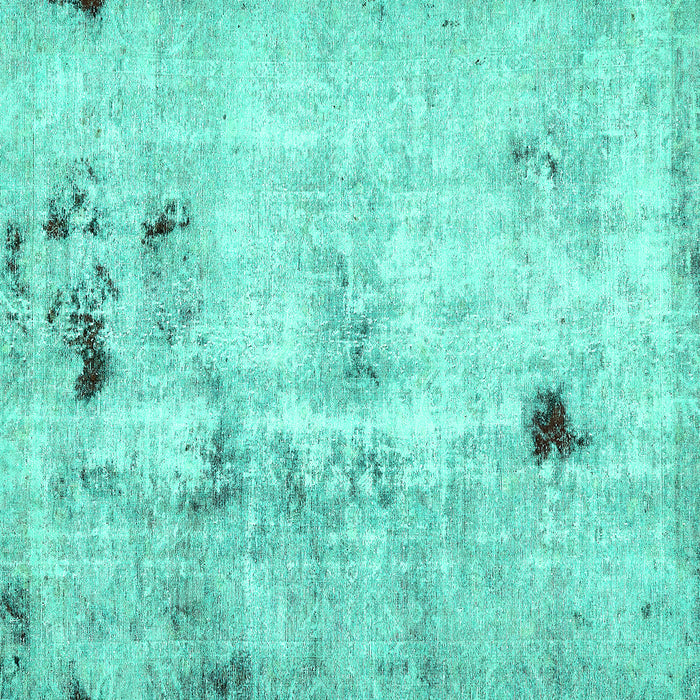 Square Solid Turquoise Modern Rug, abs5605turq