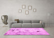 Machine Washable Solid Pink Modern Rug in a Living Room, wshabs5605pnk