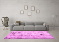 Machine Washable Solid Pink Modern Rug, wshabs5605pnk