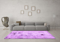 Machine Washable Solid Purple Modern Rug, wshabs5605pur