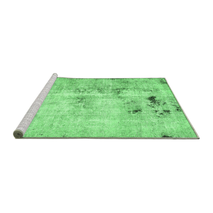 Sideview of Machine Washable Solid Emerald Green Modern Area Rugs, wshabs5605emgrn