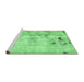 Sideview of Machine Washable Solid Emerald Green Modern Area Rugs, wshabs5605emgrn