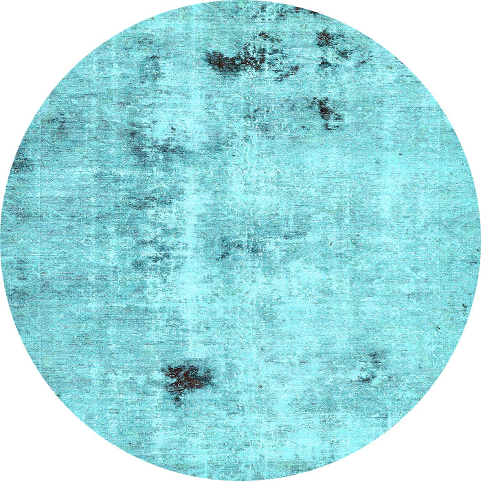 Round Solid Light Blue Modern Rug, abs5605lblu