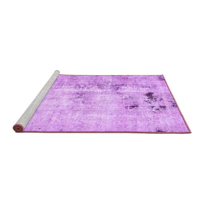Sideview of Machine Washable Solid Purple Modern Area Rugs, wshabs5605pur