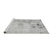 Sideview of Machine Washable Solid Gray Modern Rug, wshabs5605gry