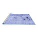 Sideview of Machine Washable Solid Blue Modern Rug, wshabs5605blu