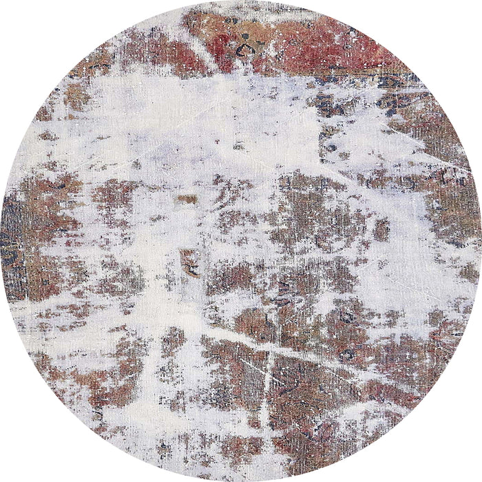 Round Abstract Rose Purple Modern Rug, abs5606