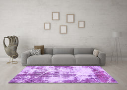 Machine Washable Abstract Purple Modern Area Rugs in a Living Room, wshabs5606pur
