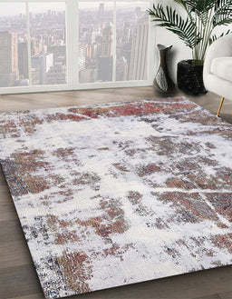 Abstract Rose Purple Modern Rug in Family Room, abs5606