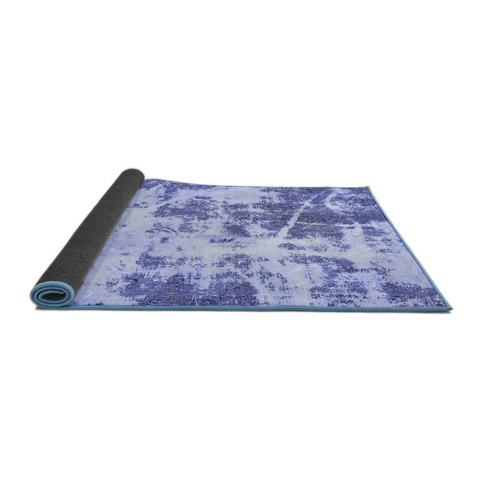 Sideview of Abstract Blue Modern Rug, abs5606blu