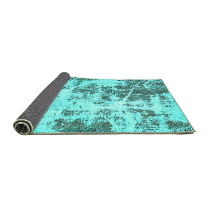 Sideview of Abstract Turquoise Modern Rug, abs5606turq