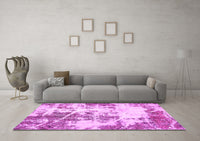 Machine Washable Abstract Pink Modern Rug, wshabs5606pnk