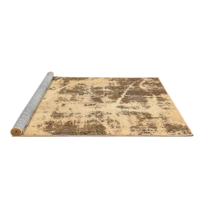Sideview of Machine Washable Abstract Brown Modern Rug, wshabs5606brn