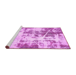 Sideview of Machine Washable Abstract Pink Modern Rug, wshabs5606pnk