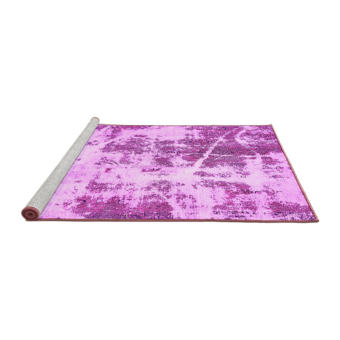 Sideview of Machine Washable Abstract Pink Modern Rug, wshabs5606pnk