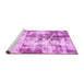 Sideview of Machine Washable Abstract Pink Modern Rug, wshabs5606pnk