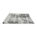 Sideview of Machine Washable Abstract Gray Modern Rug, wshabs5606gry