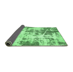 Sideview of Abstract Emerald Green Modern Rug, abs5606emgrn