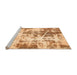 Sideview of Machine Washable Abstract Orange Modern Area Rugs, wshabs5606org