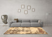 Machine Washable Abstract Brown Modern Rug in a Living Room,, wshabs5606brn