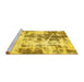 Sideview of Machine Washable Abstract Yellow Modern Rug, wshabs5606yw