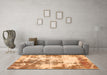 Machine Washable Abstract Orange Modern Area Rugs in a Living Room, wshabs5606org