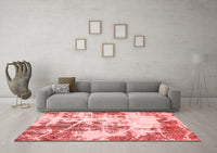 Machine Washable Abstract Red Modern Rug, wshabs5606red