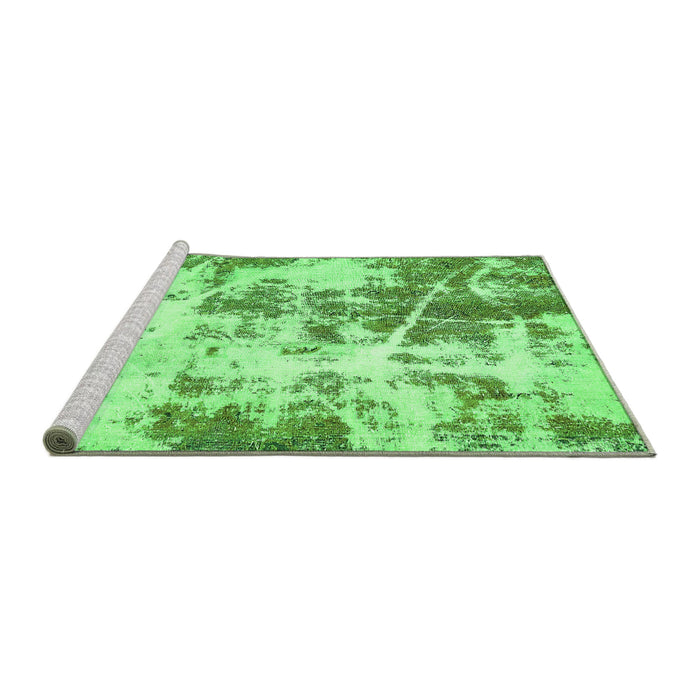 Sideview of Machine Washable Abstract Green Modern Area Rugs, wshabs5606grn
