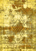 Machine Washable Abstract Yellow Modern Rug, wshabs5607yw