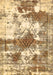 Machine Washable Abstract Brown Modern Rug, wshabs5607brn