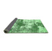 Sideview of Abstract Emerald Green Modern Rug, abs5607emgrn