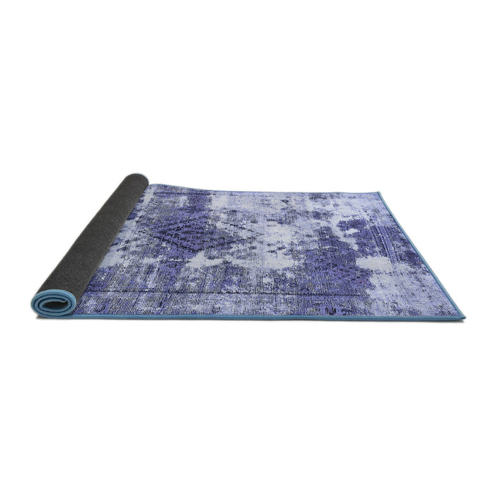 Sideview of Abstract Blue Modern Rug, abs5607blu