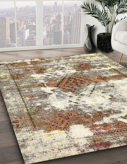 Abstract Vanilla Gold Modern Rug in Family Room, abs5607