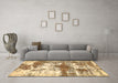 Machine Washable Abstract Brown Modern Rug in a Living Room,, wshabs5607brn