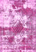 Machine Washable Abstract Pink Modern Rug, wshabs5607pnk