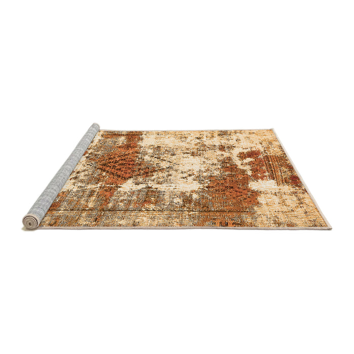 Sideview of Machine Washable Abstract Orange Modern Area Rugs, wshabs5607org