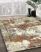 Abstract Vanilla Gold Modern Rug in Family Room, abs5607