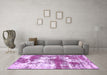 Machine Washable Abstract Purple Modern Area Rugs in a Living Room, wshabs5607pur