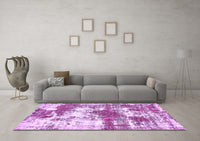 Machine Washable Abstract Purple Modern Rug, wshabs5607pur