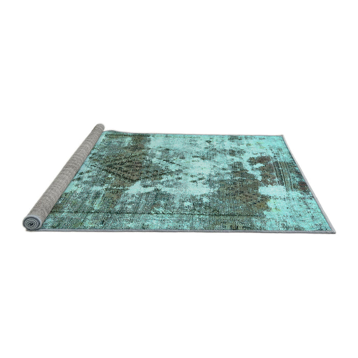 Sideview of Machine Washable Abstract Light Blue Modern Rug, wshabs5607lblu