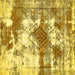 Square Abstract Yellow Modern Rug, abs5607yw