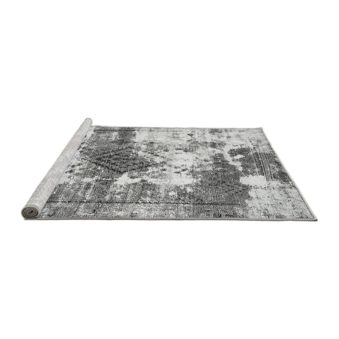 Sideview of Machine Washable Abstract Gray Modern Rug, wshabs5607gry