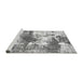 Sideview of Machine Washable Abstract Gray Modern Rug, wshabs5607gry