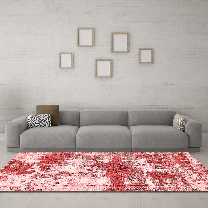 Modern Red Washable Rugs